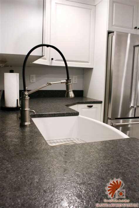 steel grey leathered granite with white cabinets|grey granite cabinet colors.